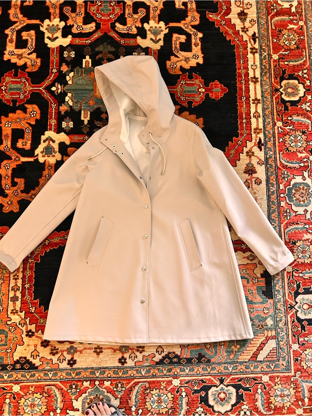 Stutterheim Light Beige Hooded Trench/Rain Coat